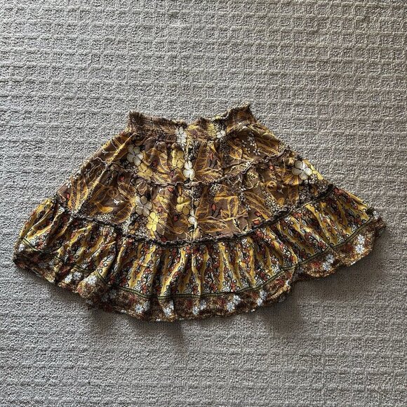 Rachel Zoe Ruffle Tiered Mini Skirt Womens Small S Floral Boho Fairy Peasant - Picture 1 of 8